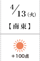 4月13日(火)南東+100